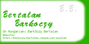 bertalan barkoczy business card